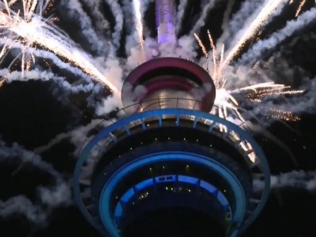 Focul de artificii din Noua Zeelandă. Sursa: Twitter The Telegraph