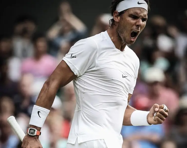 Rafael Nadal purtând ceasul Richard Mille în timpul unui joc