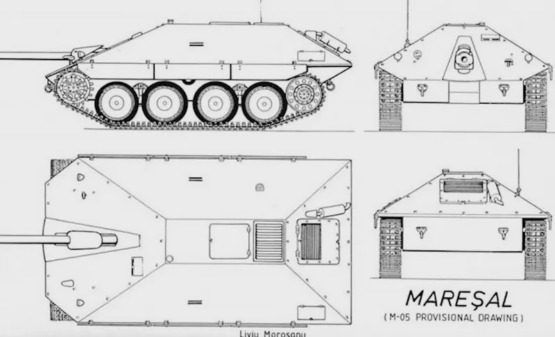 Schița prototipului de tancuri M-05 - Foto: captură video