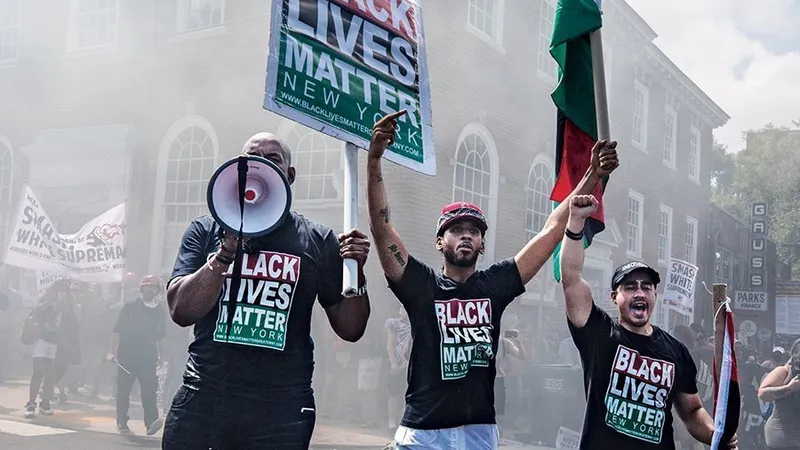 Protestatari Black Lives Matter în Charlottesville, Virginia - Foto: EVELYN HOCKSTEIN/WASHINGTON POST/GETTY
