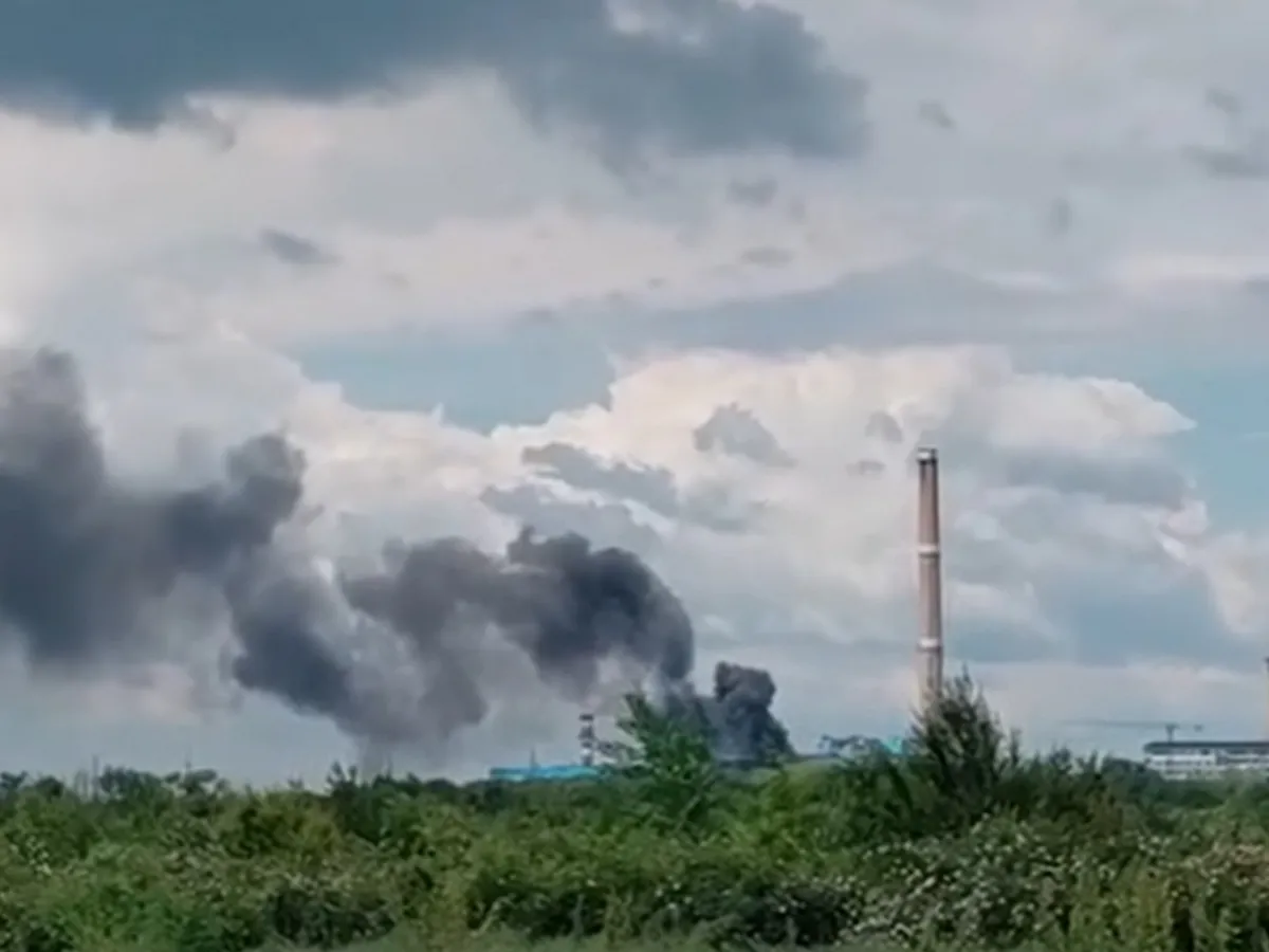 Incendiu de proporții, la CET Vest, cea mai nouă centrală electrică din București - Foto: captură video