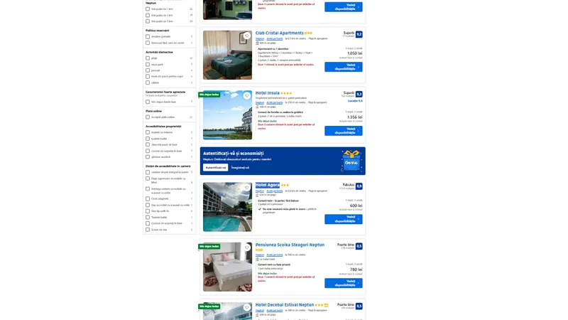 Vacanță last-minute de 1 Mai pe Litoral? În Mamaia, te poate costa și 5.500 € doar cazarea - Foto: captură ecran Booking