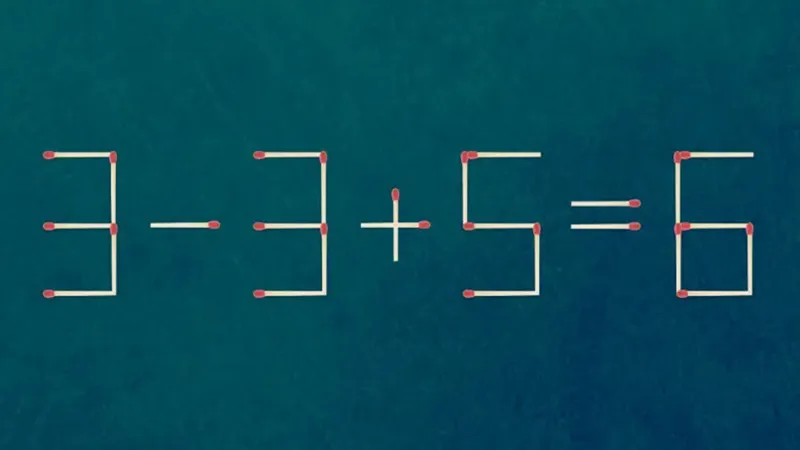 Test de inteligență. Avem ecuația 3-3+5=6 din bețe de chibrit. Găsește forma corectă dintr-o mutare - Foto: Timesofindia / imagine cu caracter ilustrativ
