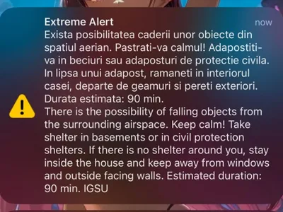 S-a dat ALARMA la Constanța! RO Alert: Adăpostiți-vă în beciuri sau adăposturi de protecție civilă! - FOTO: captura telefon(imagine cu rol ilustrativ)