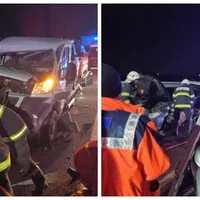 Accident grav pe autostrada A1, în Sibiu. Șase mașini implicate, două persoane sunt încarcerate - Foto: ISU Sibiu
