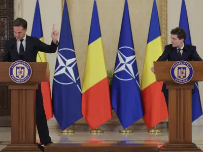 Mark Rutte ;i Nicu;or Dan, pe 5 noiembrie, anul trecut, la Palatul Cotroceni / Foto> Profimedia Images