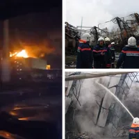 Explozie urmată de incendiu la rafinăria Lukoil din Volgograd după un atac cu drone ucrainene - Foto: X/@Maks_NAFO_FELLA