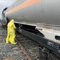 Un vagon care transporat gaz lichefiat a deraiat în Giurgiu. Autoritățile au intervenit de urgență - Foto: ISU Giurgiu