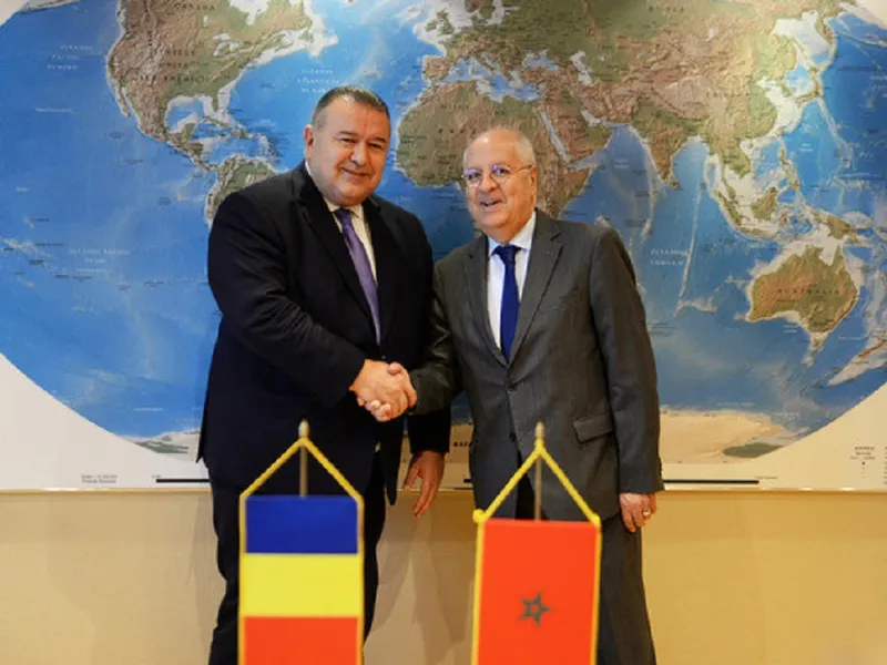 Președintele Camerei de Comerț și Industrie a României (CCIR), dl. Mihai Daraban, a avut o întrevedere cu Ambasadorul Regatului Maroc în România, E.S. Dl. Hassan Abouyoub Foto: CCIR