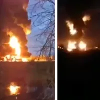 Operațiune specială SBU în Rusia. Două depozite de petrol, în flăcări după un atac cu drone - Foto: X/ @UkrReview