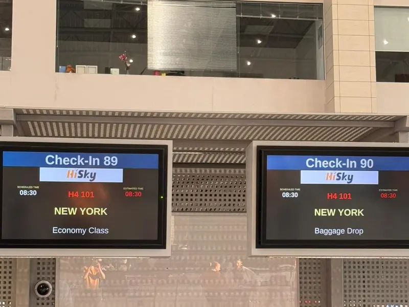 Zona de check-in pentru zborul București - New York, în Aeroportul „Henri Coandă” Foto: Arhivă personală pasager