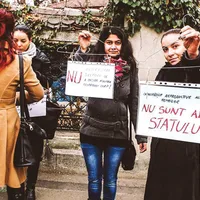 ACTIVISM. Andreea Bragă, la un protest împotriva interzicerii avortului