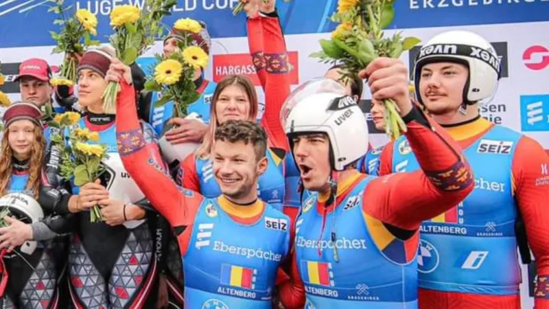 Performanță istorică pentru echipa românească de sanie! Tricolorii, pe podium la Cupa Mondială - Foto: COSR