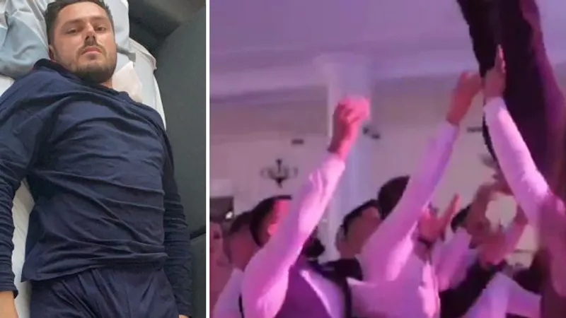 Liviu Filimon a fost scăpat din brațe de prieteni la propria nuntă - Foto: Bihorjust.ro