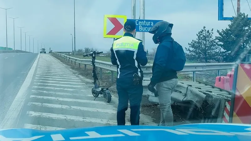 Cum a fost prins un bărbat ieșit la plimbare pe autostradă. Polițiștii l-au sancționat imediat - Foto: IPJ
