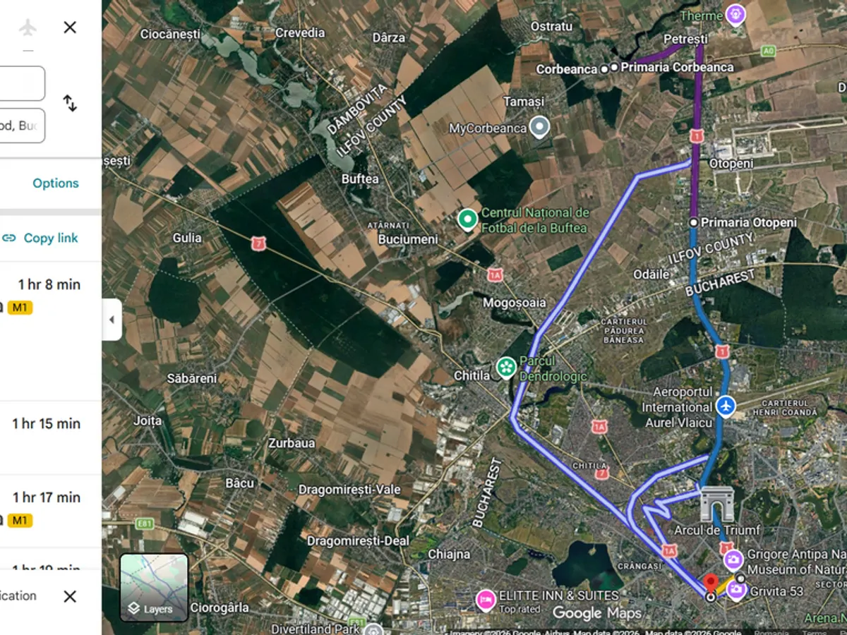 Drum Corbeanca - Gara de Nord - Foto: Google Maps