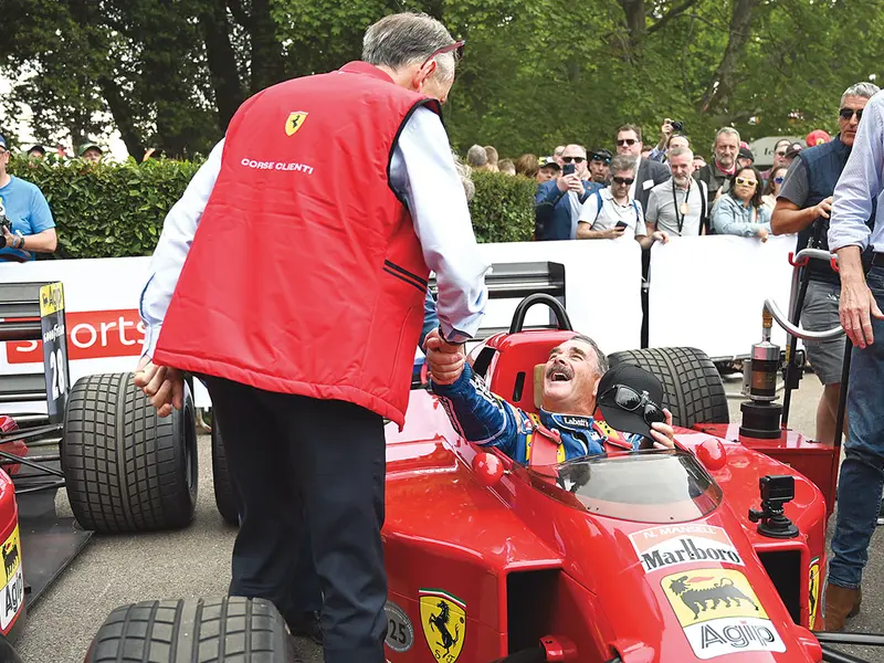 Fostul campion de F1 Nigel Mensell a probat un monopost Ferrari clasic