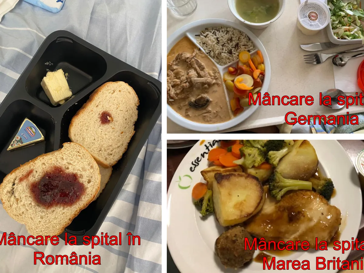 Ireal ce mâncare primește o mămică la Spitalul Municipal București vs. spitalele din Occident - FOTO: Facebook
