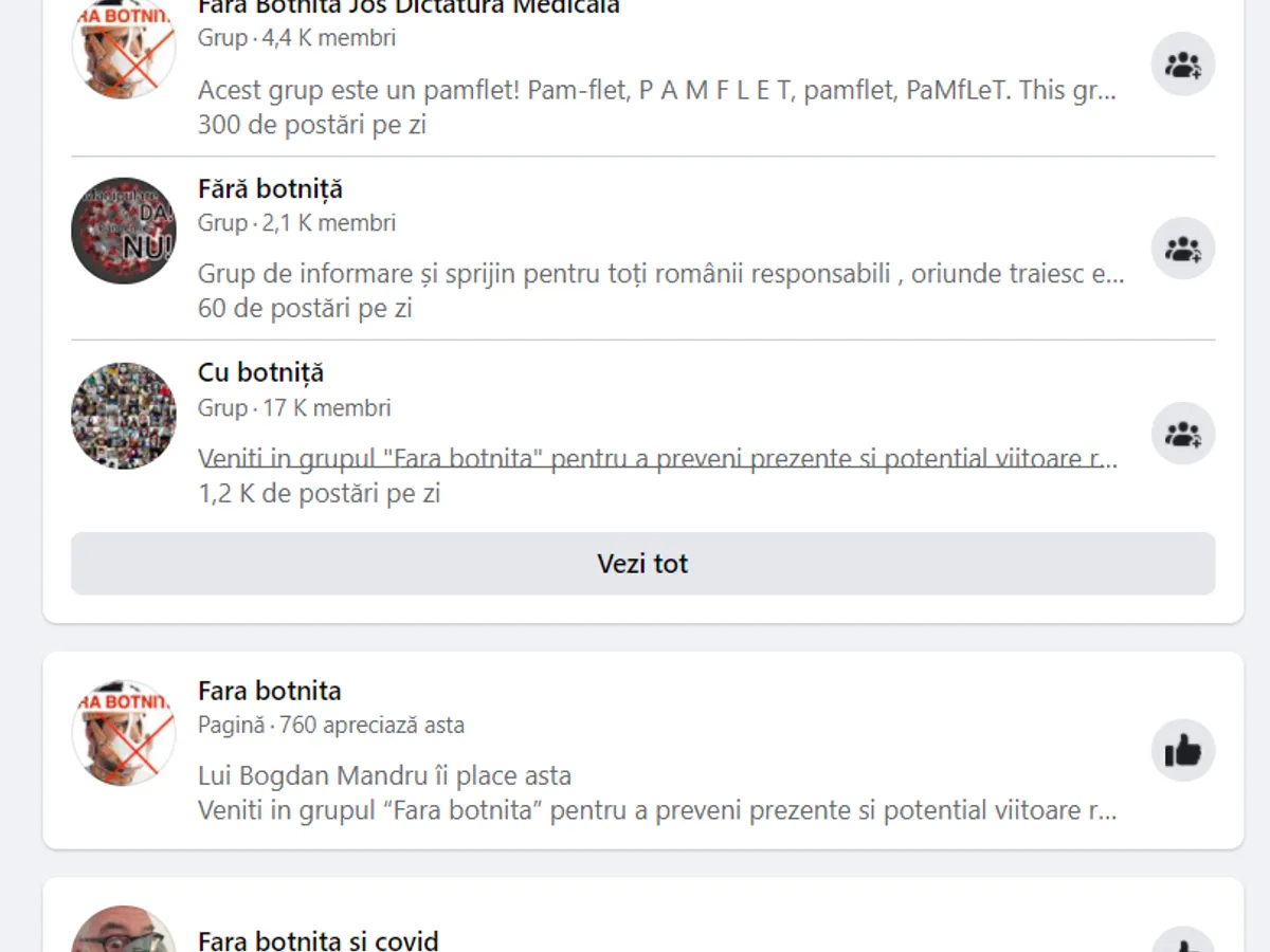 Grupurile anti mască de protecție, de pe Facebook