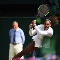 Serena Williams, în timpul meciului din semifinală, joi 12 iulie. Foto: Ben Solomon/AELTC