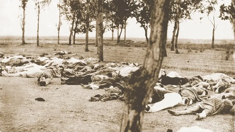Fotografie făcută de Biserica Apostolică Armeană, transmisă ambasadorului american Henry Morgenthau, în 1915. Fotografia a fost publicată de diplomat în memoriile sale.