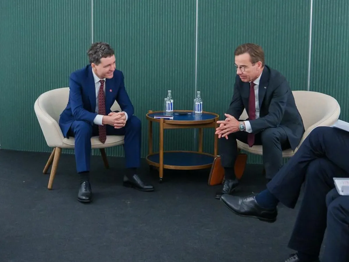 Nicușor Dan și premierul Suediei, Ulf Kristersson - Foto: Facebook