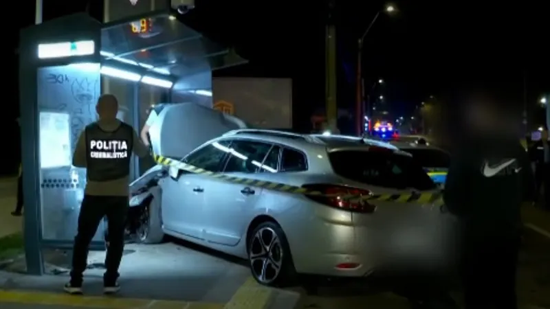 Un BMW de poliție, făcut praf de un vitezoman de 19 ani. „Un polițist rănit avea capul spart” - Foto: captură video