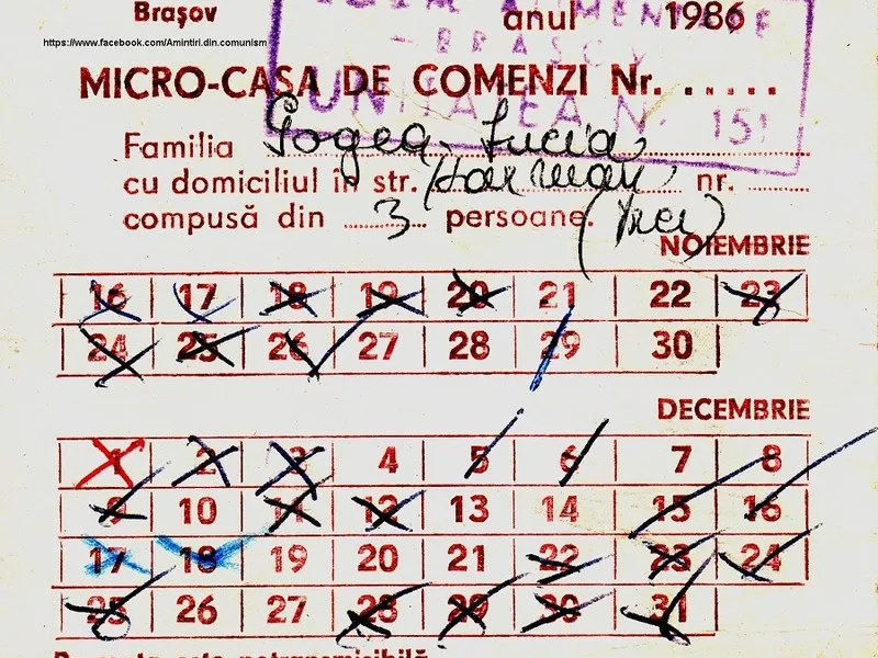 Cum arăta o cartelă de alimente din timpul lui Ceaușescu