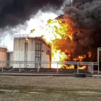 Pe 1 aprilie un incendiu a izbucnit la un depozit de țiței din Belgorod, Rusia- Foto: Ministerul rus al Energiei