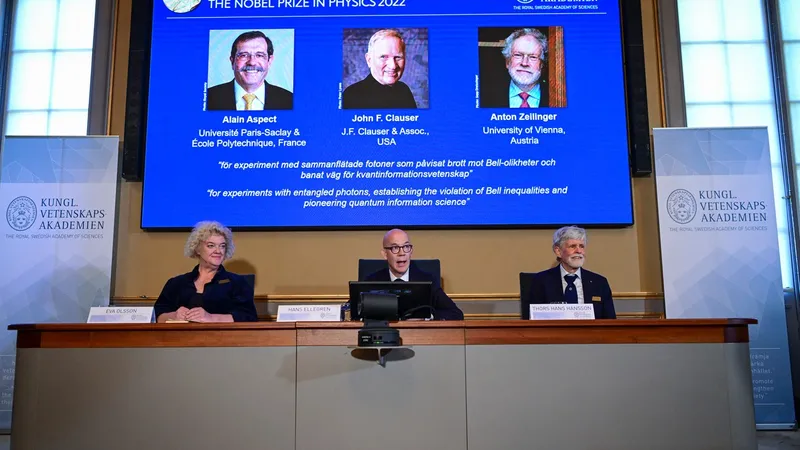 Premiul Nobel pentru Fizică pe 2022 a fost acordat cercetătorilor Alain Aspect, John F. Clauser şi Anton Zeilinger. / Foto: Profimedia