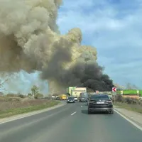 Fosta fabrică de țigări a urmăritului internațional Zaher Iskandarani, în flăcări. / Foto: tion.ro