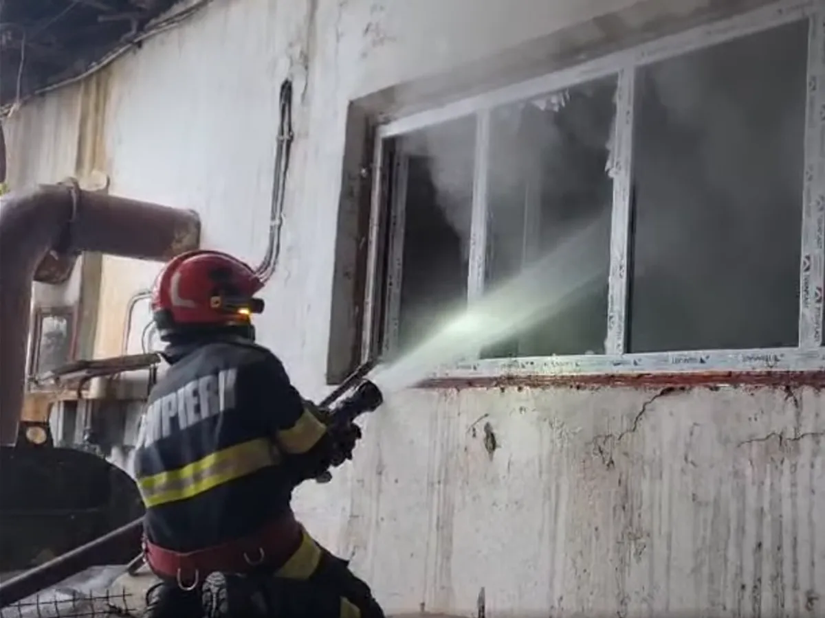 VIDEO Incendiu în Prahova, la o fabrică de prelucrare a lemnului. E fum dens, pompierii acţionează - Foto: captură video Facebook/Ştiri Actuale
