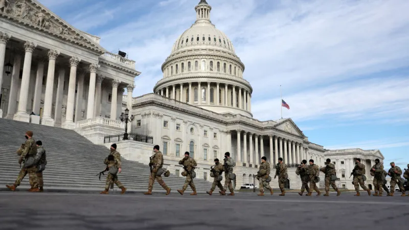 Militari din Garda Națională și Capitoliul SUA/FOTO: Getty