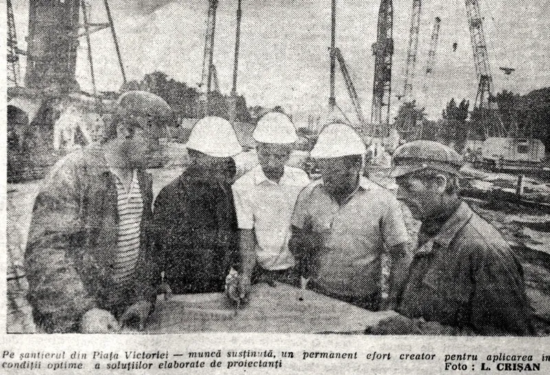 Lucrări de construcție la Pasajul Piața Victoriei &icirc;n 1986 - 1987 - Foto: 2.bp.blogspot.com
