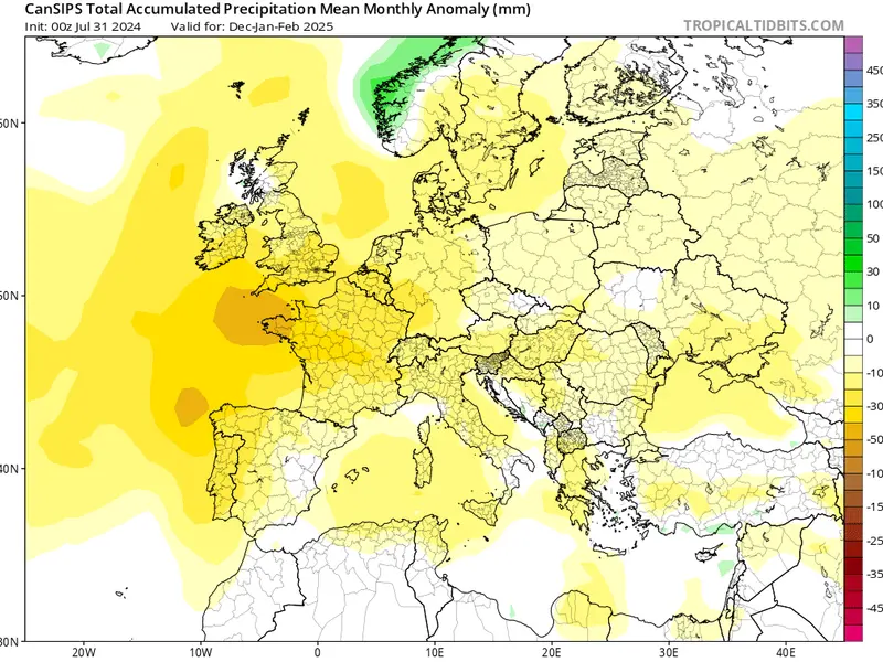 Primele predicții despre iarna 2024/2024: Vortex Polar mai slab, de la tricou la căciulă - Foto: severe-weather.eu