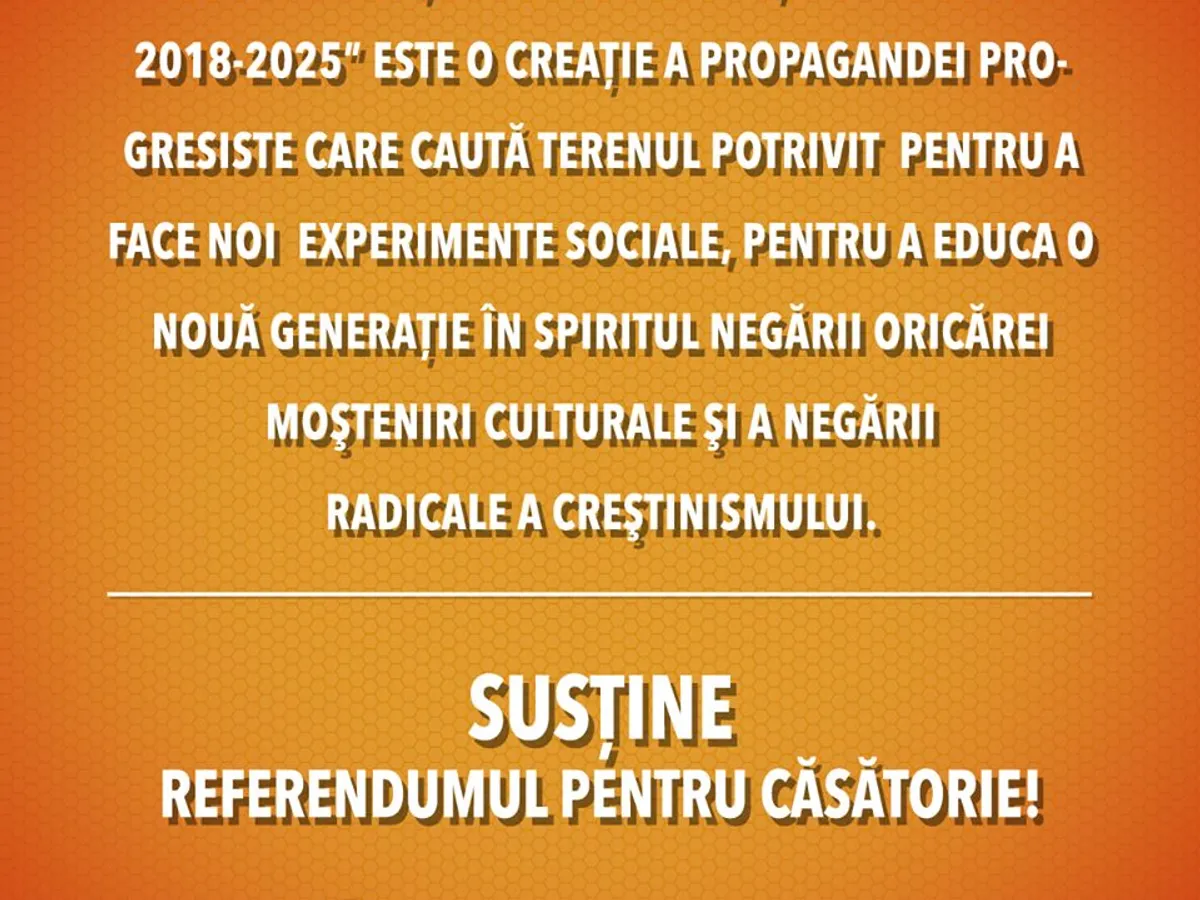 Unul dintre mesajele promovate pe Facebook de Coaliția pentru Familie despre Strategia de Educație Parentală. Sursa: Facebook Coaliția pentru Familie
