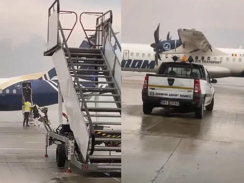 Un avion al TAROM, a rămas fără comenzi în timpul unei furtuni. Nu s-a mai ridicat de la sol - Foto: imagini video surse Newsweek