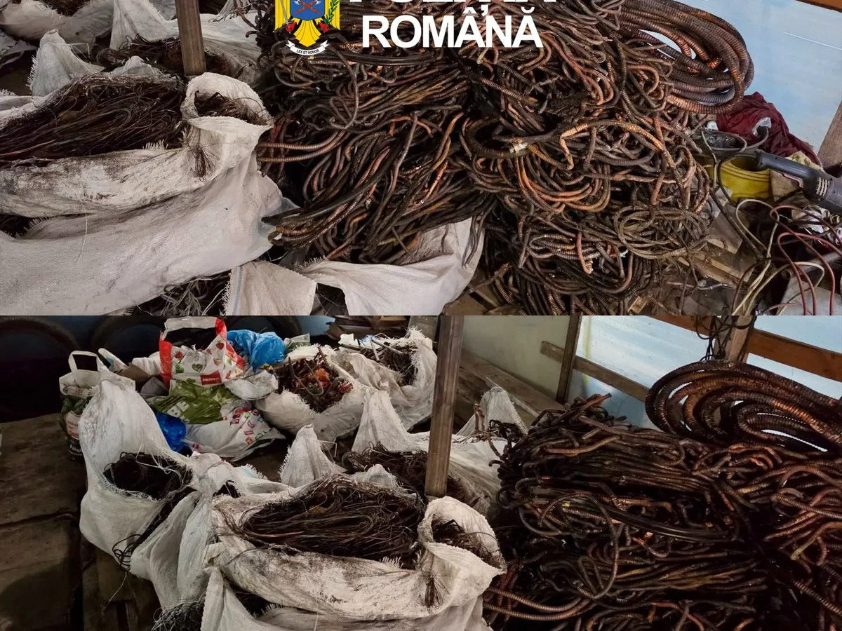 Cabluri furate - Foto: Poliția Română
