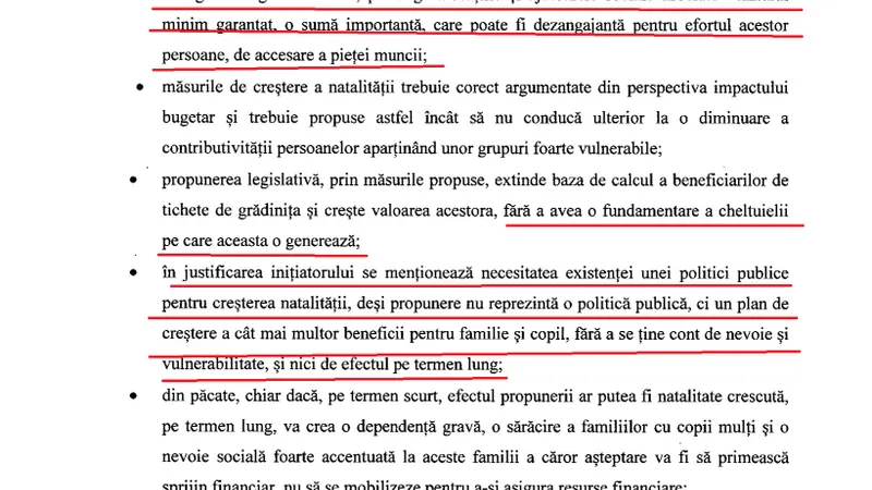 Observațiile CES. Sursă: senat.ro