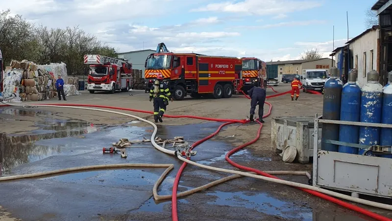 Incendiu la un REMAT din Alba Foto: IGSU