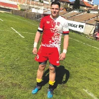 Petre Urs, în culorile clubului de rugby Dinamo, după meciul câștigat cu Steaua la începutul acestei luni