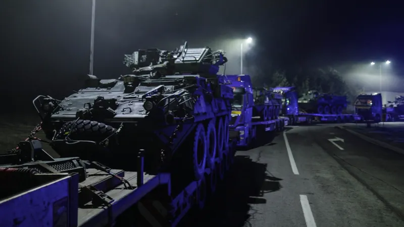 Primul convoi american a ajuns la baza militară de la Mihai Kogălniceanu/FOTO: INQUAM PHOTOS/Octavian Ganea