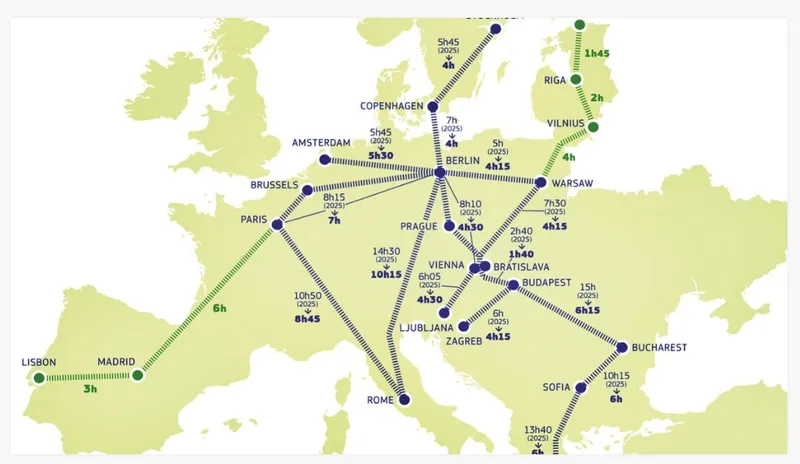Harta căilor ferate modernizată din UE - Foto: UE