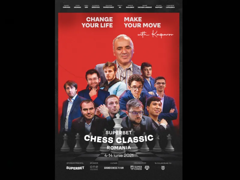 Garry Kasparov vine la București: inaugurează turneul de șah Superbet Chess Classic Romania 2021/FOTO: Superbet