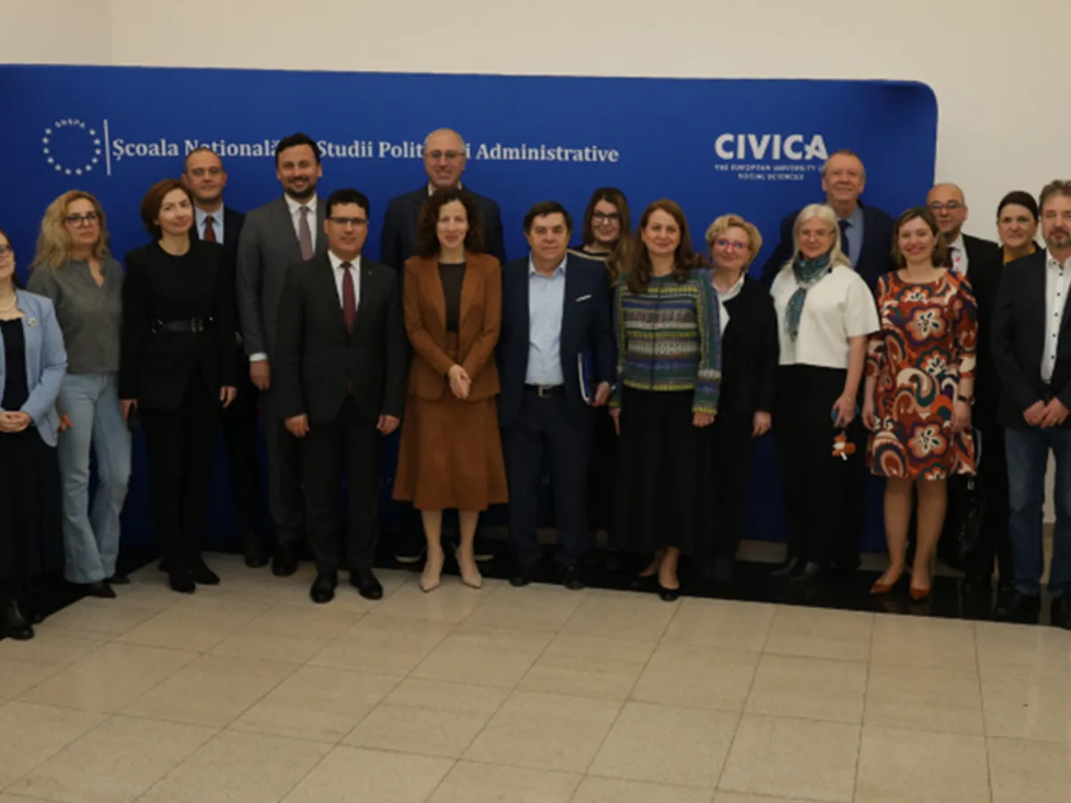 Vicepreședinta executivă pentru drepturi sociale și competențe, locuri de muncă de calitate și pregătire, Roxana Mînzatu, a făcut o vizită la SNSPA Foto: SNSPA