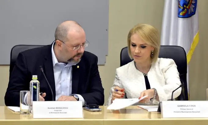 Primarul Capitalei, Gabriela Firea, și viceprimarul Aurelian Bădulescu Foto: Facebook