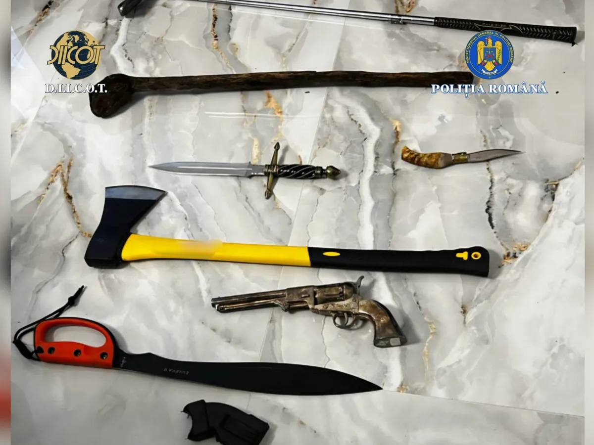 Arme folosite la infracțiuni - Foto: Poliția Română DIICOT