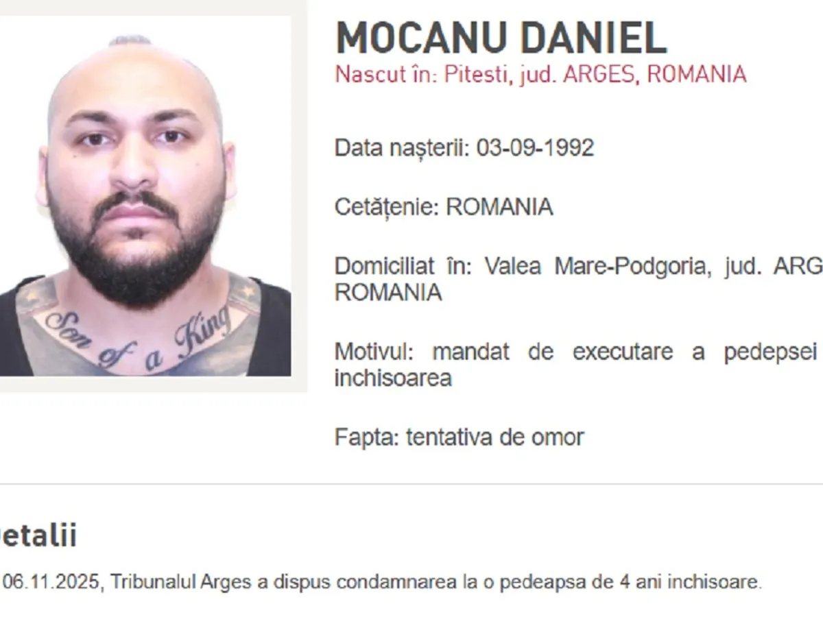 Dani Mocanu dat în urmărire - Foto: Poliția Română