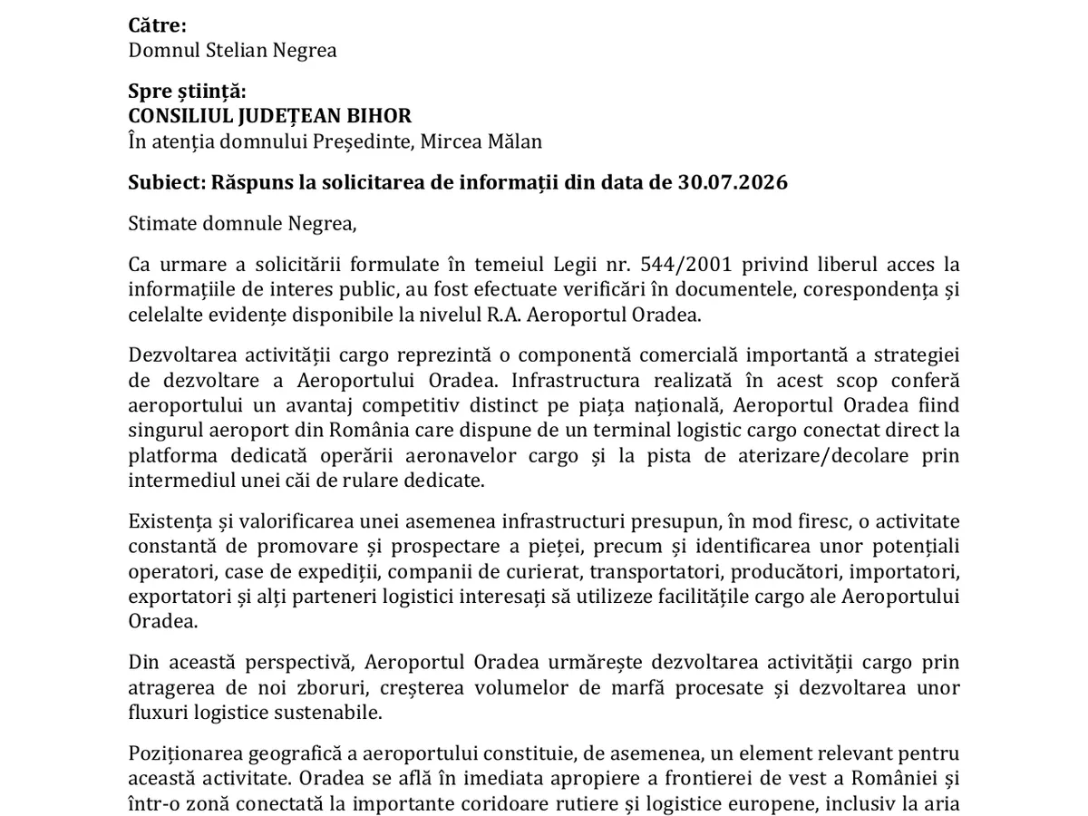 Aeroport Oradea raspuns pg1