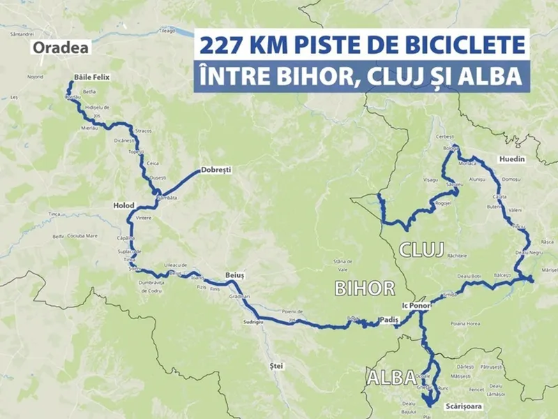 România leagă Băile Felix de județele Cluj și Alba printr-o pistă de biciclete. Costă 7.000.000 € - Foto: CJ Bihor